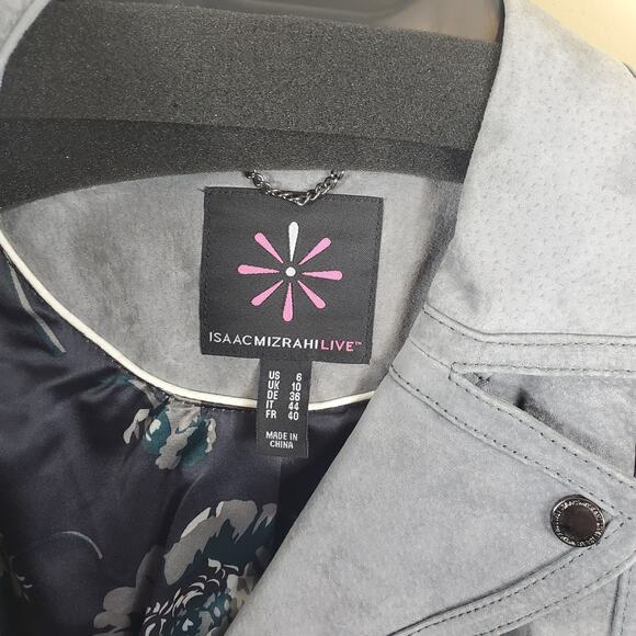 Isaac Mizrahi Live! Suede Moto Jacket Size 6 - Picture 10 of 12